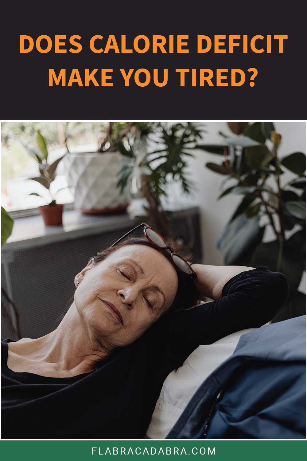 Old woman sleeping on a couch - Does Calorie Deficit Make You Tired?